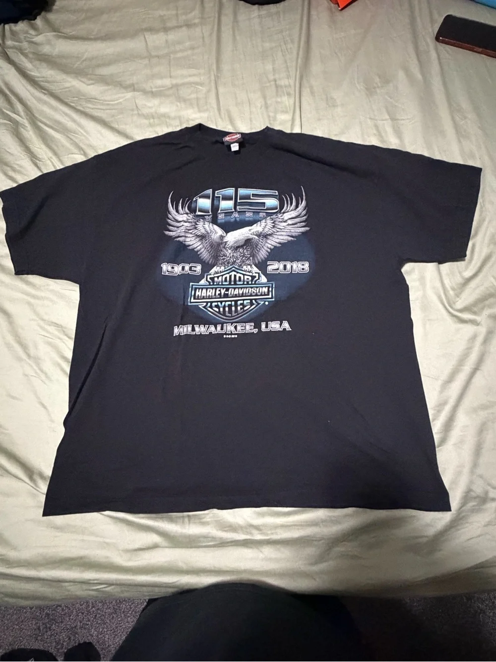 Harley-Davidson Black 115th Anniversary Eagle Graphic Tee Milwaukee